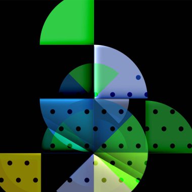 Siyah arka plan üzerine daire öğeleri