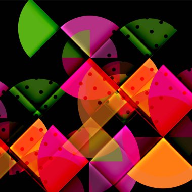 Siyah arka plan üzerine daire öğeleri