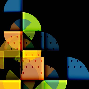 Siyah arka plan üzerine daire öğeleri