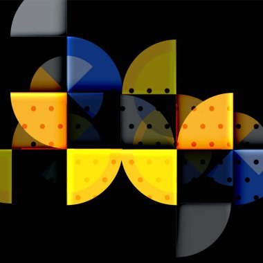 Siyah arka plan üzerine daire öğeleri