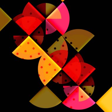 Siyah arka plan üzerine daire öğeleri