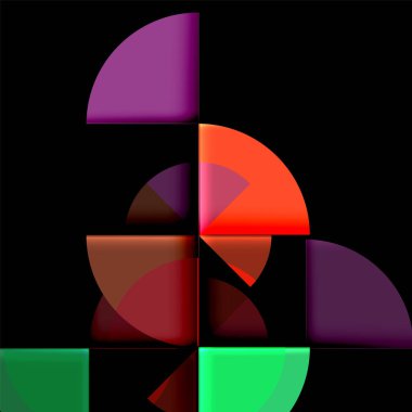 Siyah arka plan üzerine daire öğeleri