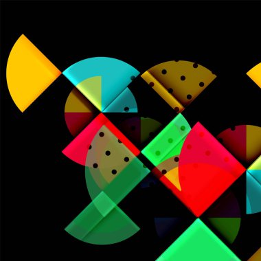 Siyah arka plan üzerine daire öğeleri