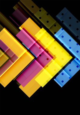 Siyah arka plan üzerinde renkli oklar