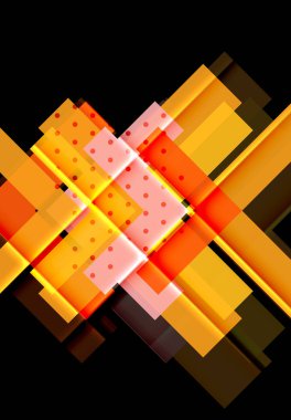 Renkli üçgenler ve oklar koyu arka plan üzerinde