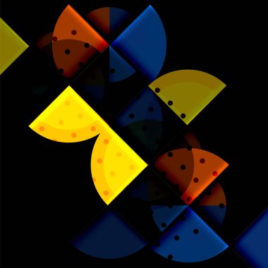 Siyah arka plan üzerine daire öğeleri