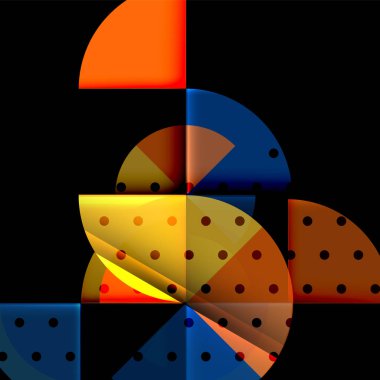 Siyah arka plan üzerine daire öğeleri