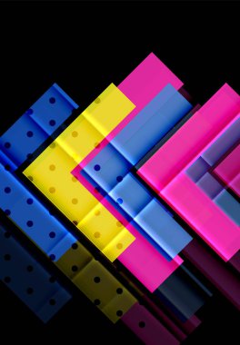 Siyah arka plan üzerinde renkli oklar