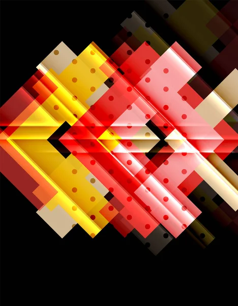 Renkli üçgenler ve oklar koyu arka plan üzerinde