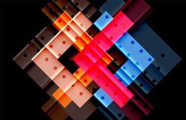 Siyah arka plan üzerinde renkli oklar