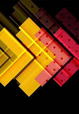 Siyah arka plan üzerinde renkli oklar