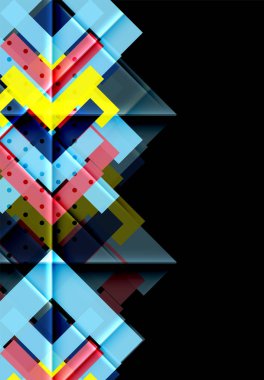 Siyah arka plan üzerinde renkli oklar