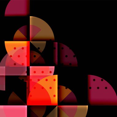 Siyah arka plan üzerine daire öğeleri