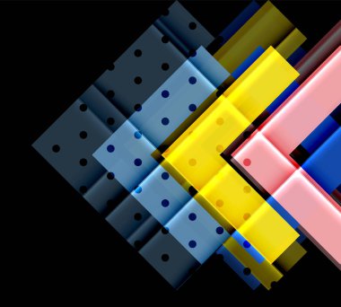 Siyah arka plan üzerinde renkli oklar