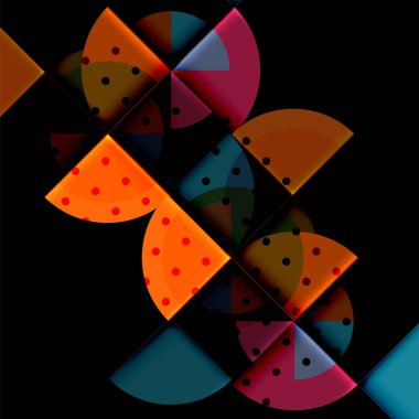 Siyah arka plan üzerine daire öğeleri