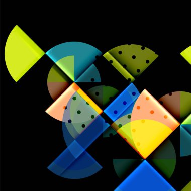 Siyah arka plan üzerine daire öğeleri