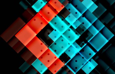 Siyah arka plan üzerinde renkli oklar