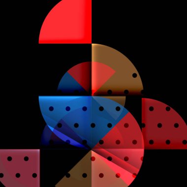 Siyah arka plan üzerine daire öğeleri