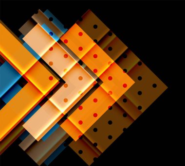 Siyah arka plan üzerinde renkli oklar