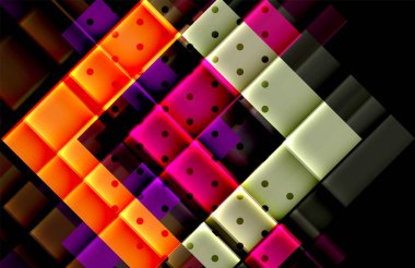 Renkli üçgenler ve oklar koyu arka plan üzerinde