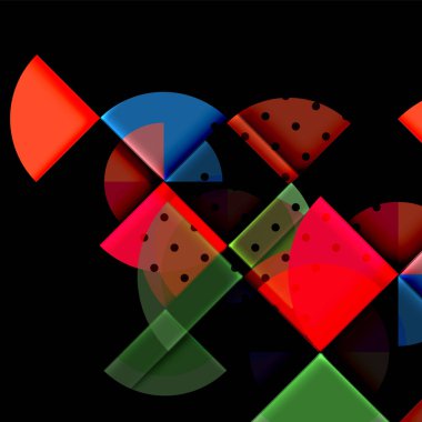 Siyah arka plan üzerine daire öğeleri