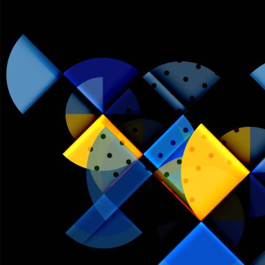 Siyah arka plan üzerine daire öğeleri