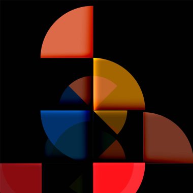 Siyah arka plan üzerine daire öğeleri