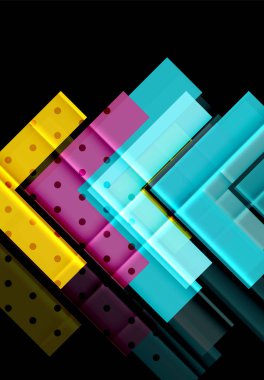 Siyah arka plan üzerinde renkli oklar