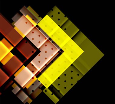 Siyah arka plan üzerinde renkli oklar