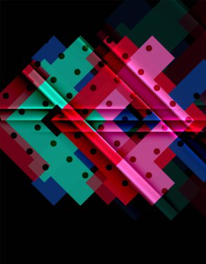 Siyah arka plan üzerinde renkli oklar