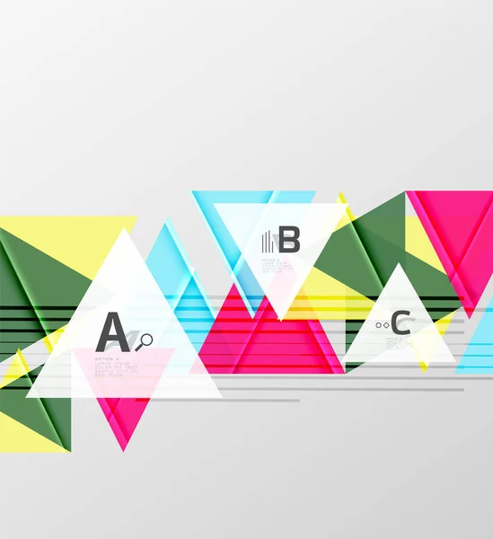 Színes háromszögek alnyomatban — Stock Vector