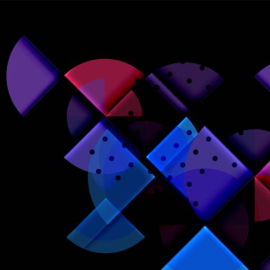 Siyah arka plan üzerine daire öğeleri