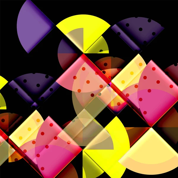 Siyah arka plan üzerine daire öğeleri