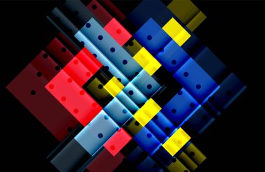 Siyah arka plan üzerinde renkli oklar