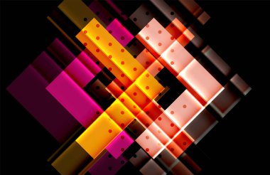 Renkli üçgenler ve oklar koyu arka plan üzerinde