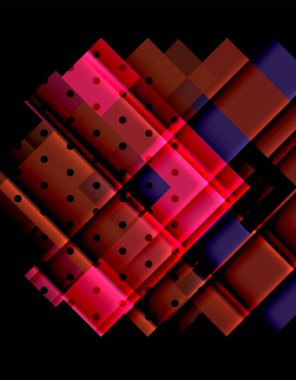 Renkli üçgenler ve oklar koyu arka plan üzerinde