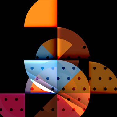 Siyah arka plan üzerine daire öğeleri