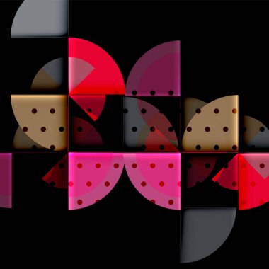 Siyah arka plan üzerine daire öğeleri