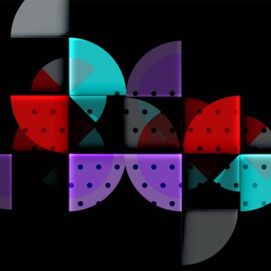 Siyah arka plan üzerine daire öğeleri