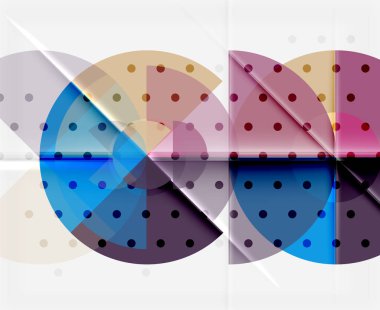 Siyah arka plan üzerine daire öğeleri