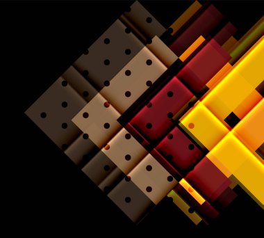 Renkli üçgenler ve oklar koyu arka plan üzerinde