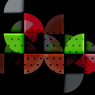 Siyah arka plan üzerine daire öğeleri