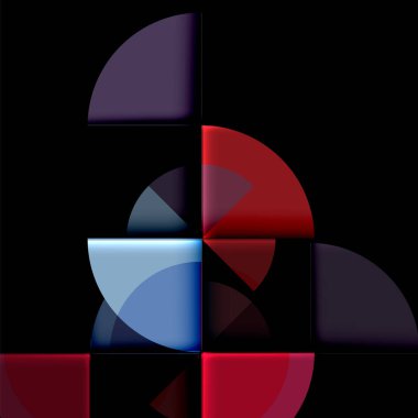 Siyah arka plan üzerine daire öğeleri