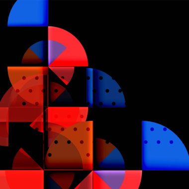 Siyah arka plan üzerine daire öğeleri