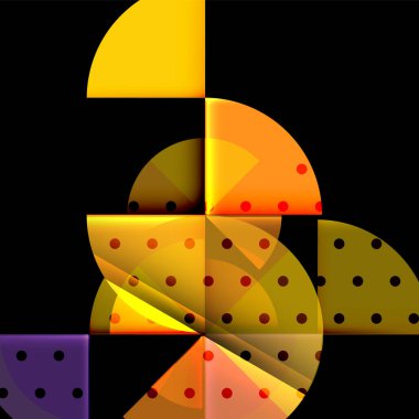 Siyah arka plan üzerine daire öğeleri