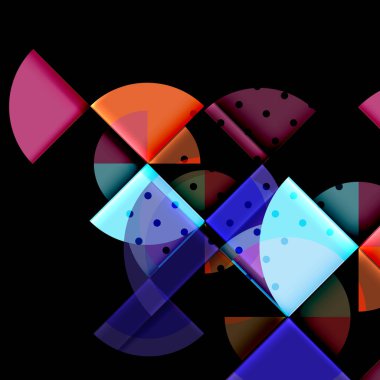 Siyah arka plan üzerine daire öğeleri