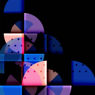 Siyah arka plan üzerine daire öğeleri