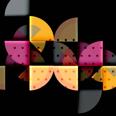 Siyah arka plan üzerine daire öğeleri