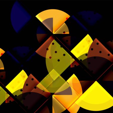 Siyah arka plan üzerine daire öğeleri