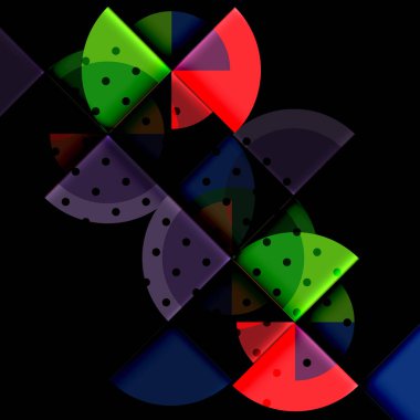 Siyah arka plan üzerine daire öğeleri